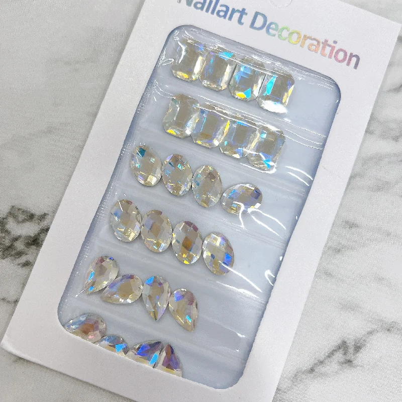 Metallic nail art stickers-Big Flat Back CLEAR Rhinestone