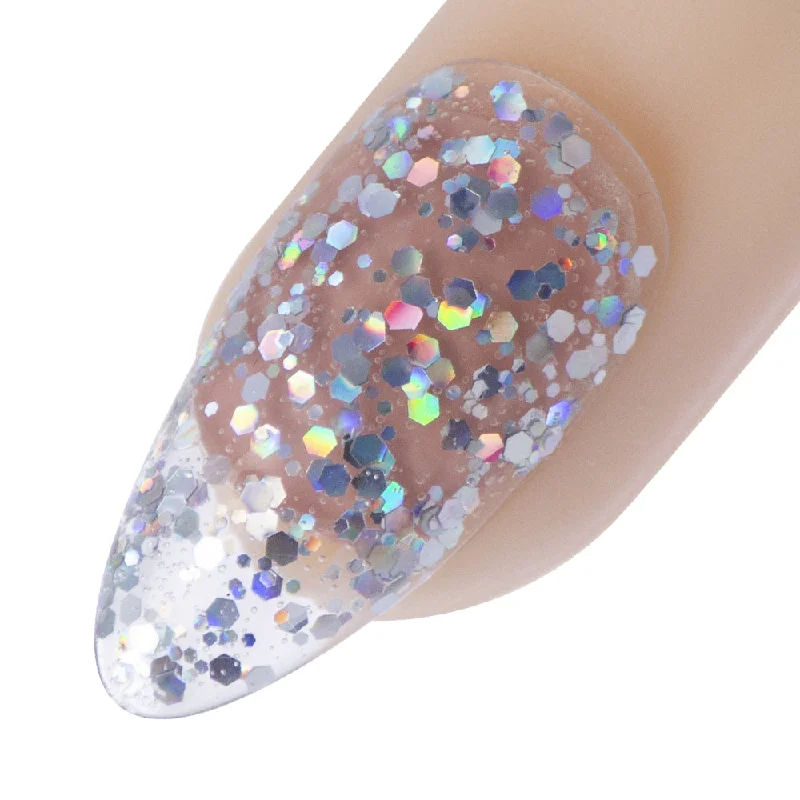 Portable nail polish holder-My Oh My!, Silver Holo Glitter, 10ml