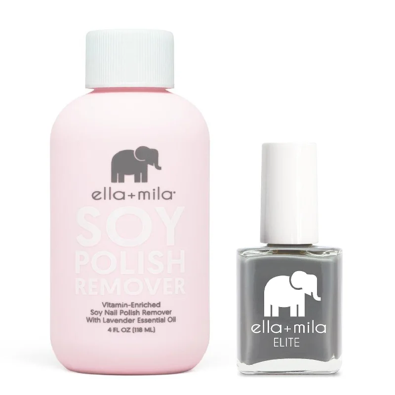 Ombre nail gel shades-ella+mila - Soy Polish Remover & On The Runway - .45oz