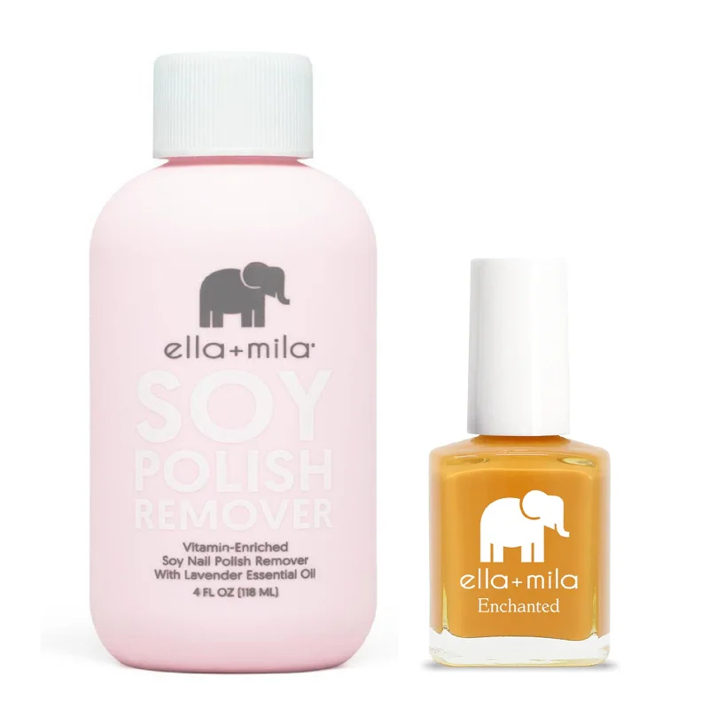 Scented nail polish remover-ella+mila - Soy Polish Remover & Lost City - .45oz