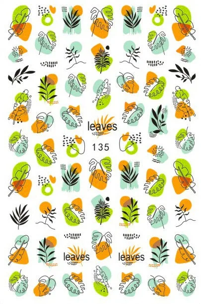 Travel-friendly nail case-Leaf Stickers (various options)