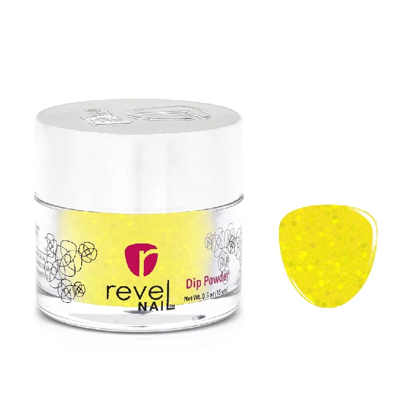 Nail repair top coat-D697 Parade Yellow Glitter Dip Powder