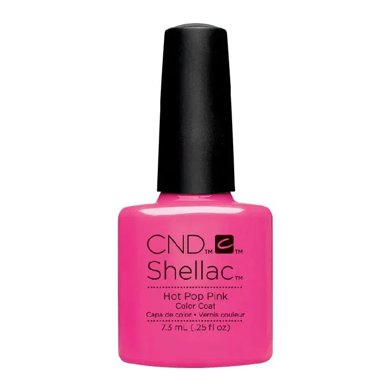 Protective nail strengthener-CND Shellac Hot Pop Pink 121