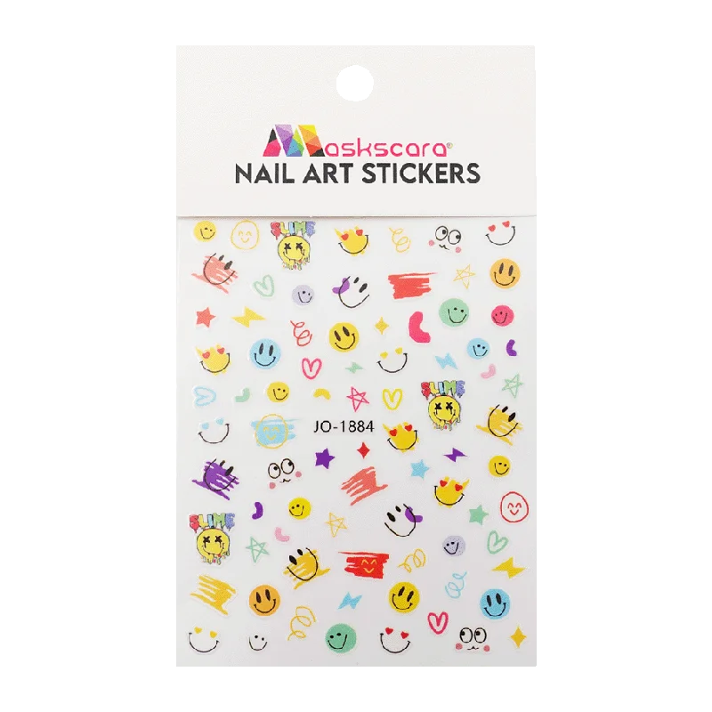 Sparkle nail art gems-Nail Art Sticker - Happy Emoji