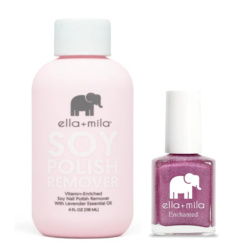 Ombre nail varnish-ella+mila - Soy Polish Remover & Dragonfly - .45oz