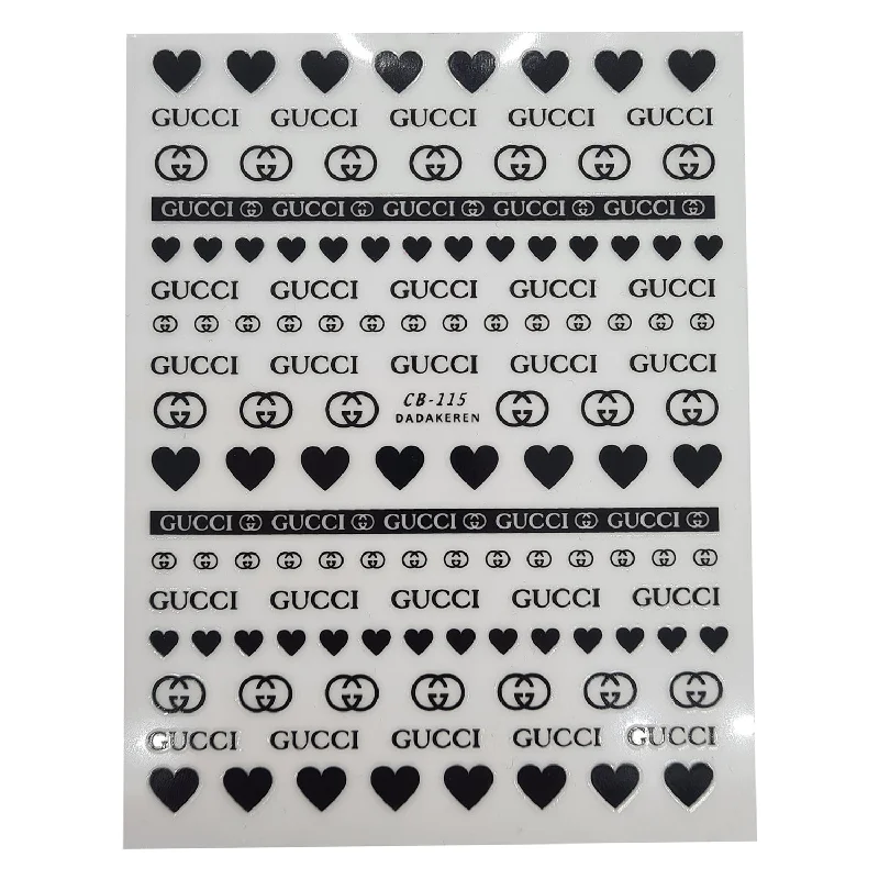 Salon-grade nail acrylic-Black G Designer Nail Stickers