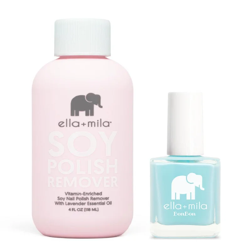 Portable nail rack-ella+mila - Soy Polish Remover & My Baby Blue - .45oz