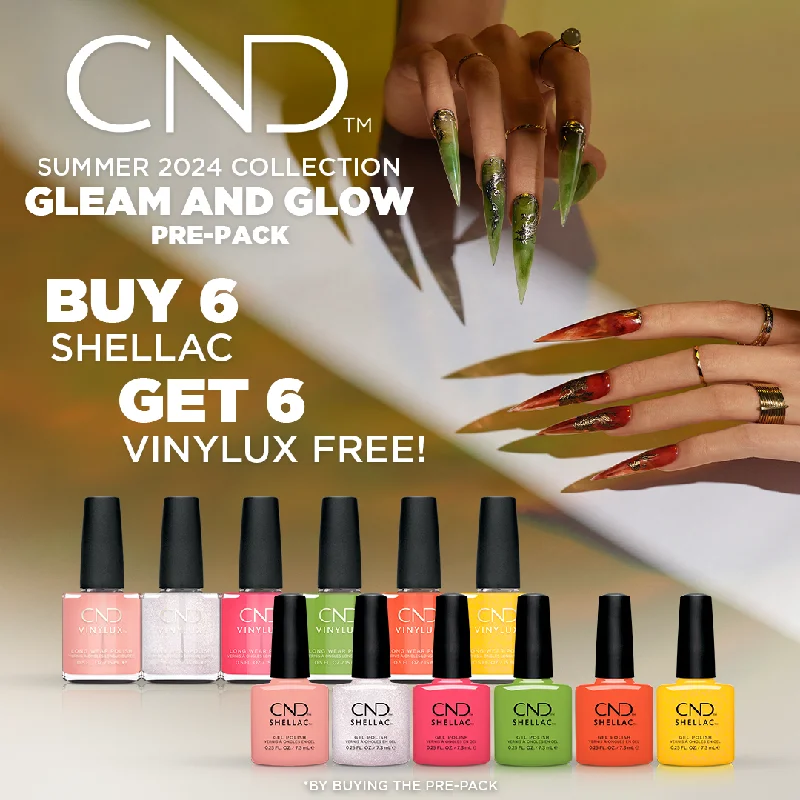 Floral nail art stickers-CND Shellac & Vinylux Gleam & Glow Collection Pre-Pack