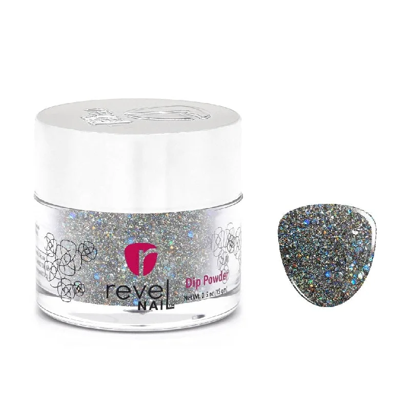 Dual-tone nail varnish-D485 Sparrow Gray Glitter Dip Powder