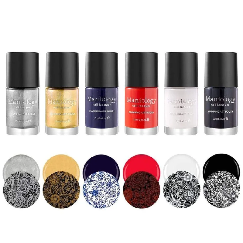 Pastel nail polish tones-Maniology - Stamping Nail Polish - Essentials Primary: 6-Piece Set