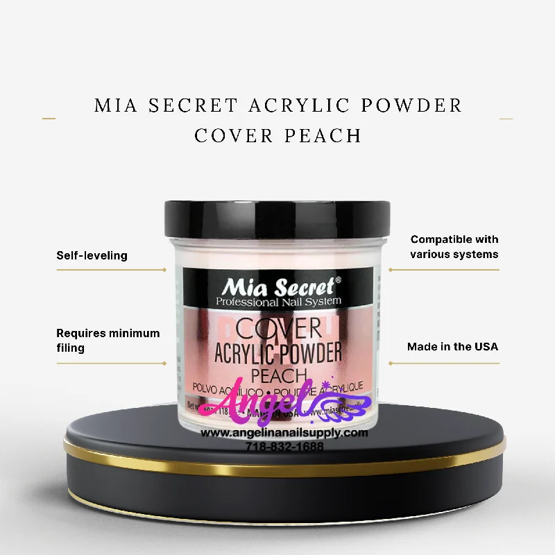 Velvet nail gel topper-Mia Secret Acrylic Powder Cover Peach 4oz