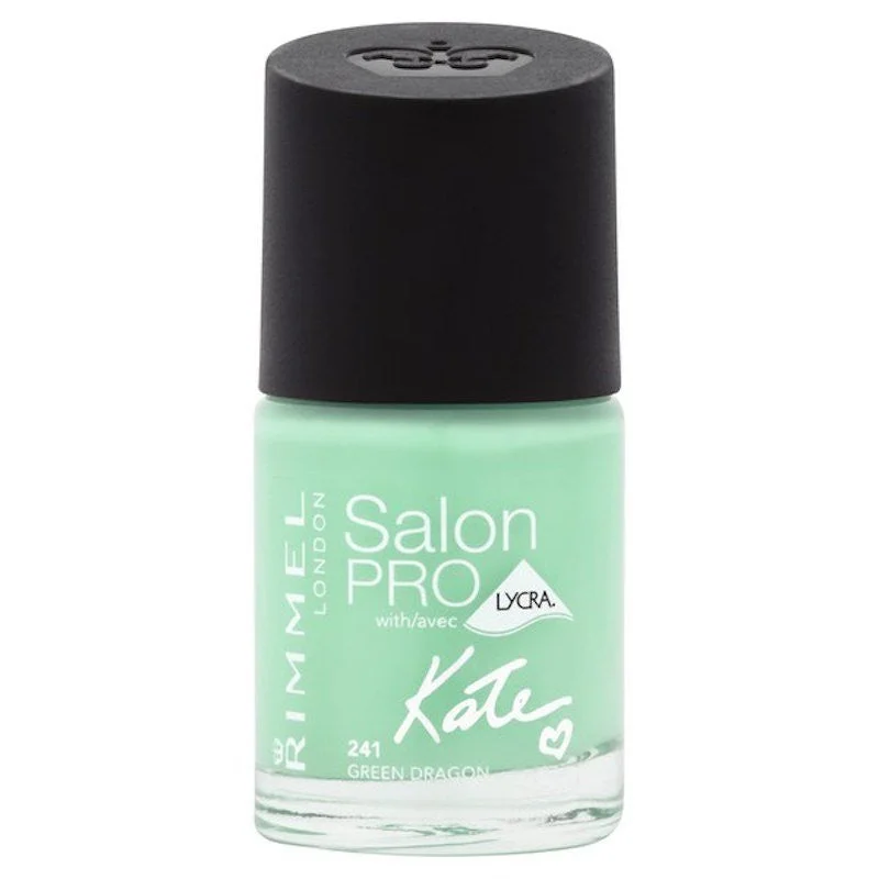 High-pigment nail lacquer-Rimmel London Salon Pro Lycra By Kate Nail Polish 241 Green Dargon