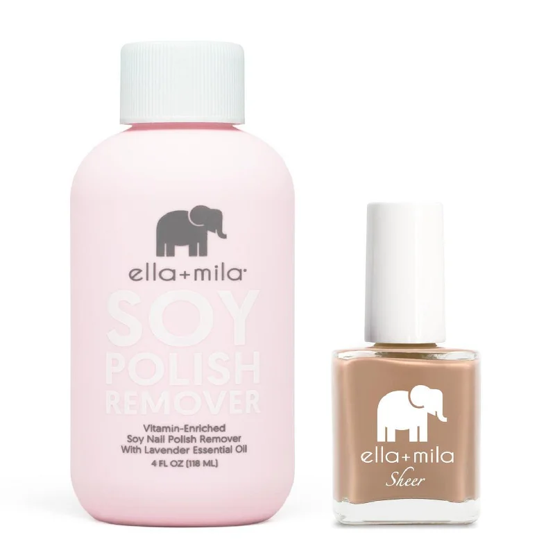 Dual-color nail polish-ella+mila - Soy Polish Remover & Beloved - .45oz