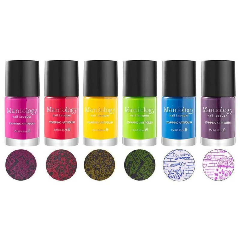 Acetone-free nail wipes-Maniology - Stamping Nail Polish - Star Slinger: 6-Piece Bright Set