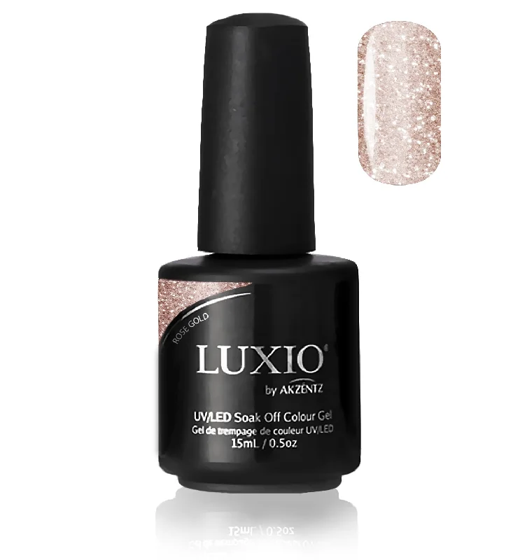 High-pigment nail lacquer-Luxio Rose Gold (glitter), Gel Polish