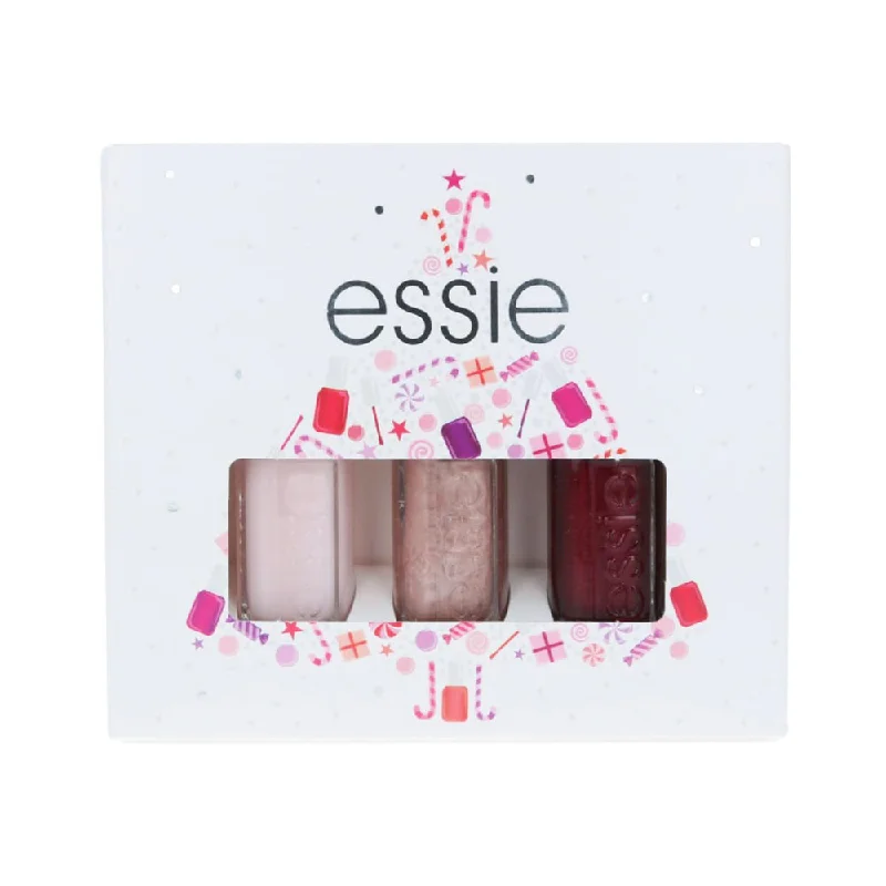 Non-toxic nail adhesive-Essie Christmas Xmas Mini Trio Nail Polish Set of 3