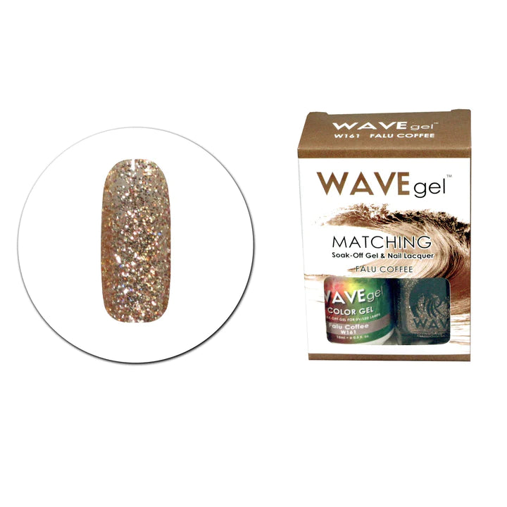 Anti-chip nail top coat-WAVE GEL MATCHING SET #161 - Falu Coffee