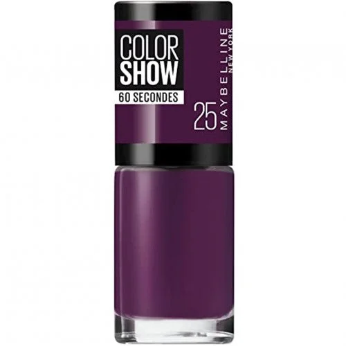 Glitter nail art toppers-Maybelline Color Show 60 Seconds Nail Polish 25 Plum It Up