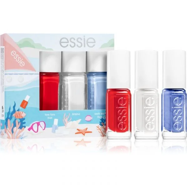 Crystal nail art decorations-Essie Mini Summer Kit Nail Polish Set Under The Sea