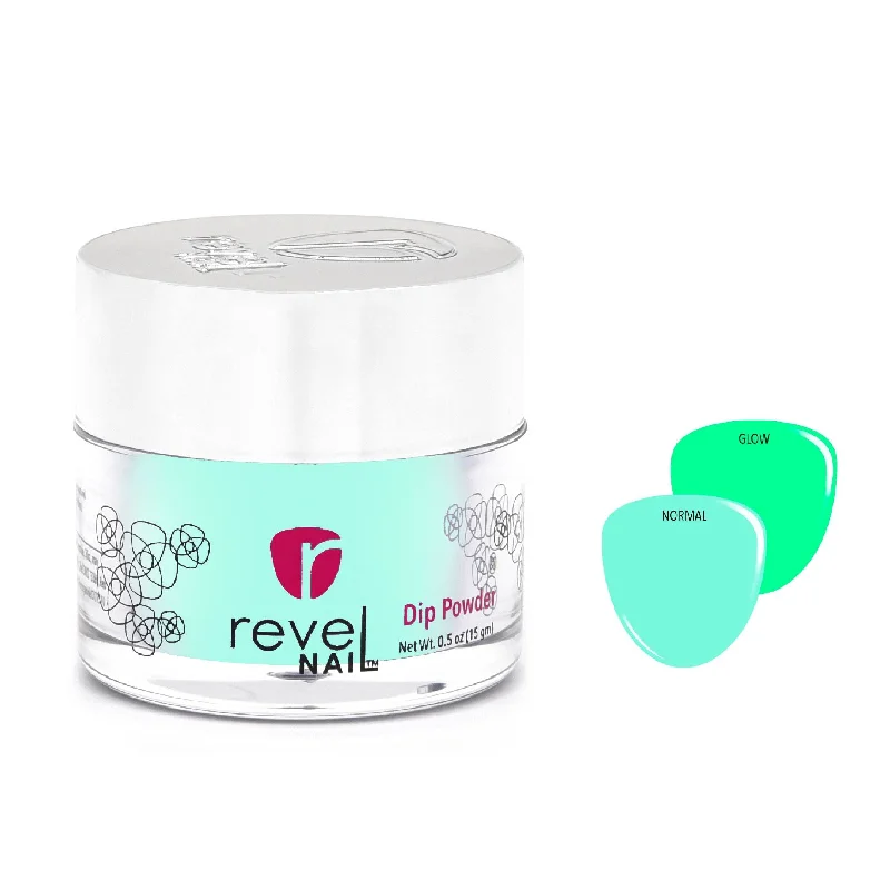 Portable nail polish organizer-D1137 Turntable Teal Glow Dip Powder