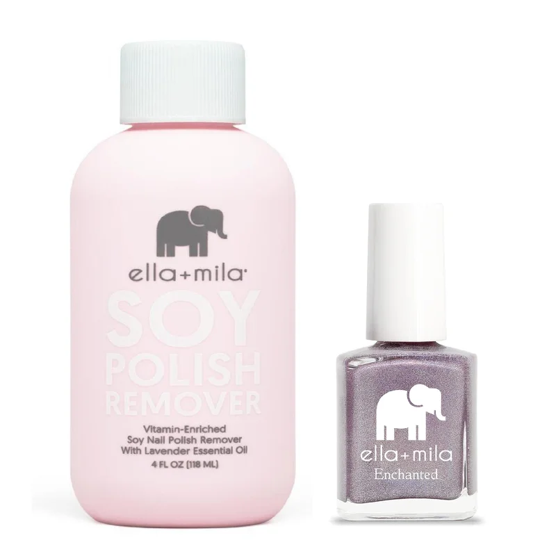 Shimmery nail art decals-ella+mila - Soy Polish Remover & Zephyr - .45oz