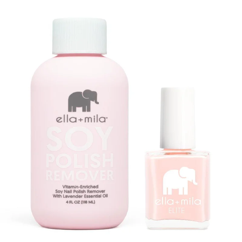 Non-toxic nail polish remover-ella+mila - Soy Polish Remover & Barefoot - .45oz