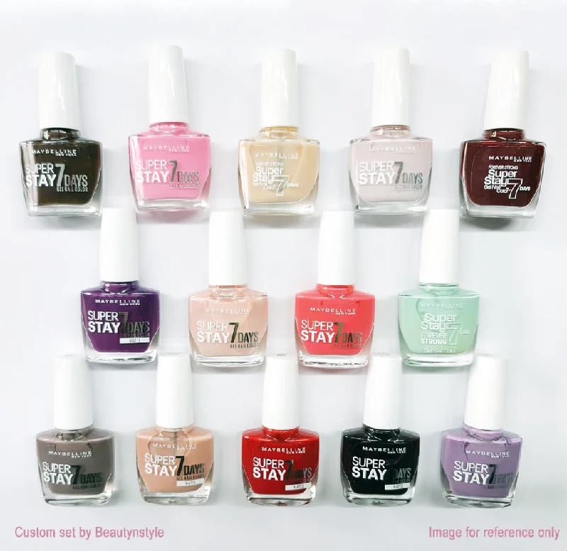 Rapid-dry nail polish spray-Maybelline Super Stay 7 Days Gel Nail Polish Assorted Set of 7