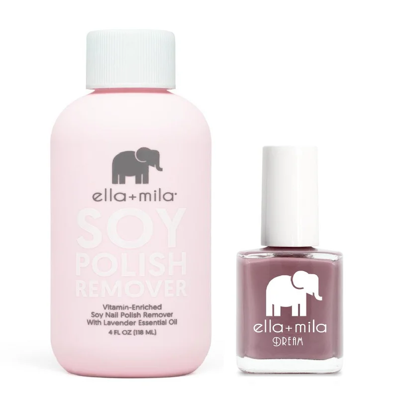 Travel-size nail kit-ella+mila - Soy Polish Remover & Dreamcatcher - .45oz