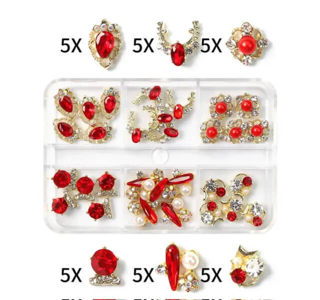 Sparkle nail art decorations-Nail Art Rhinestone Red Crytal AB Nail Charm