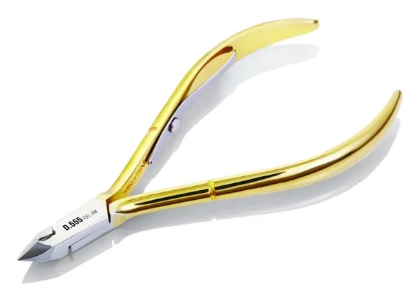 Quick-dry nail polish spray-D.555 NGHIA CUTICLE NIPPER  FULL JAW GOLD PLATED-HARD STEEL