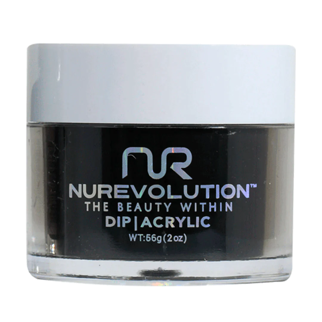 Plant-based nail gel polish-NuRevolution Trio Dip/Acrylic Powder 002 Blackout