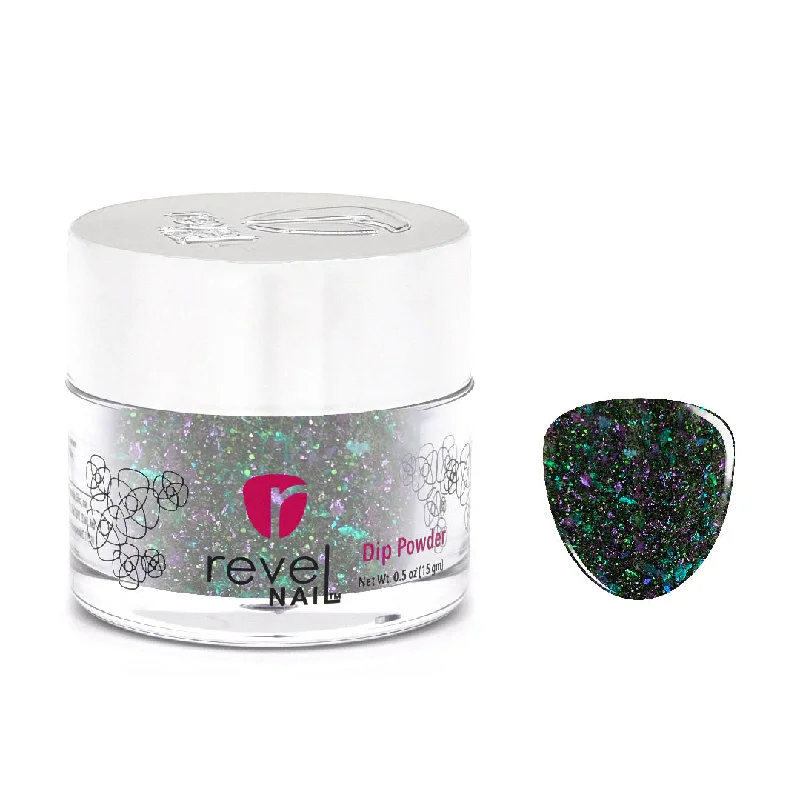 Mirror-effect nail powder-D637 Hocus Pocus Green Glitter Dip Powder