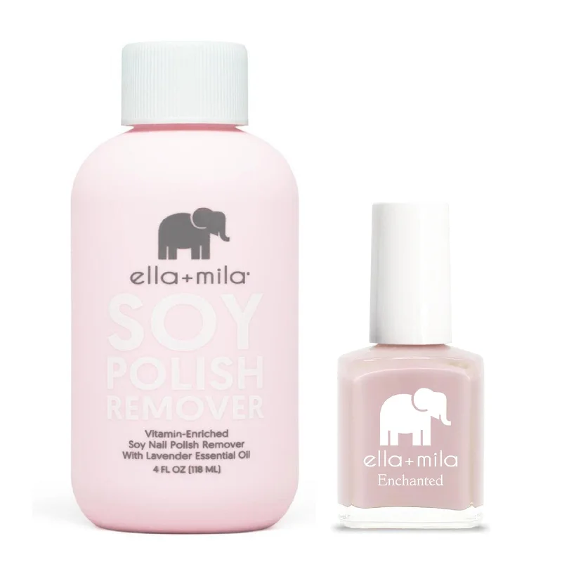 Holographic nail powder-ella+mila - Soy Polish Remover & Spellbound - .45oz