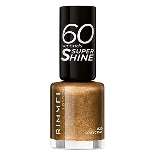 Glitter nail polish for parties-Rimmel London 60 Seconds Super Shine Nail Polish 820 Craycray