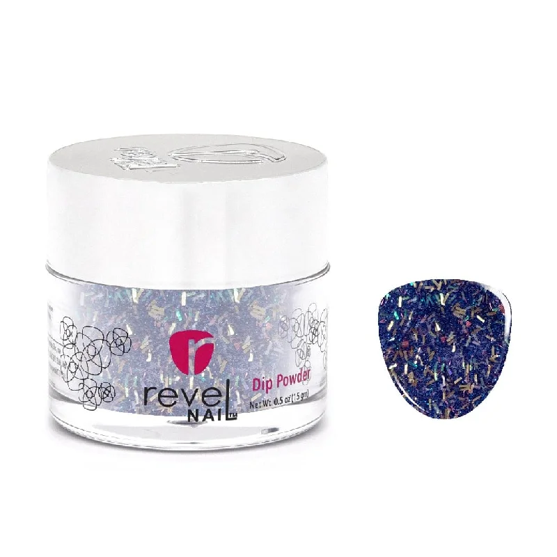 Protective nail polish-D651 Countdown Blue Glitter Dip Powder