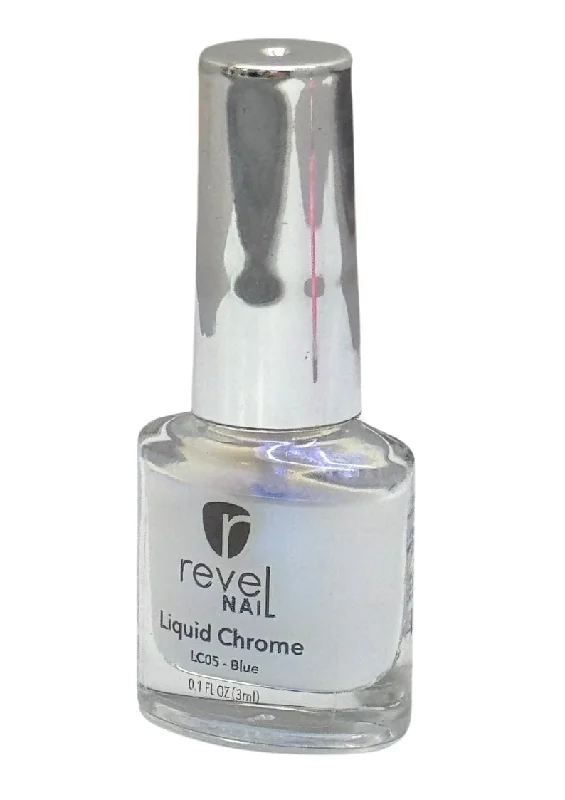 Long-wear nail dip powder-Blue Liquid Chrome Effect