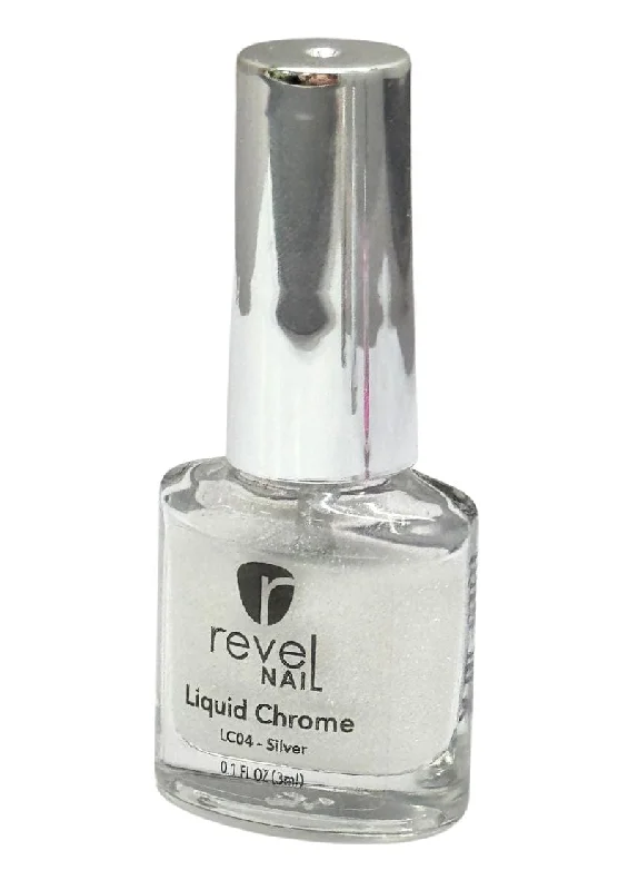 Velvet finish nail polish-Silver Liquid Chrome Effect