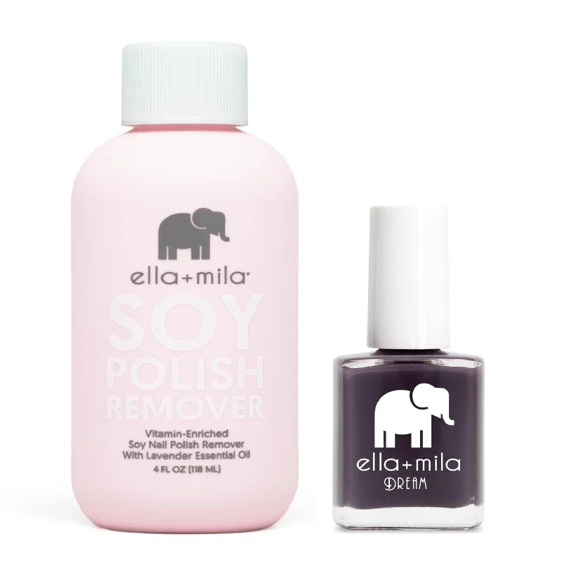 Neon nail polish for summer-ella+mila - Soy Polish Remover & Night In - .45oz