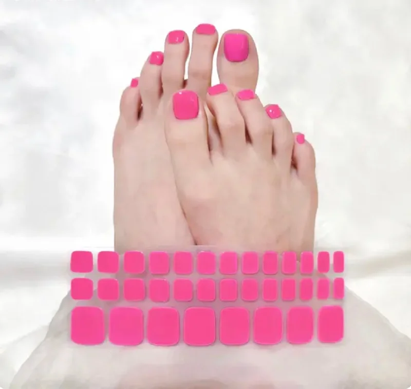 Neutral nail polish shades-Pedi - Hot Pink