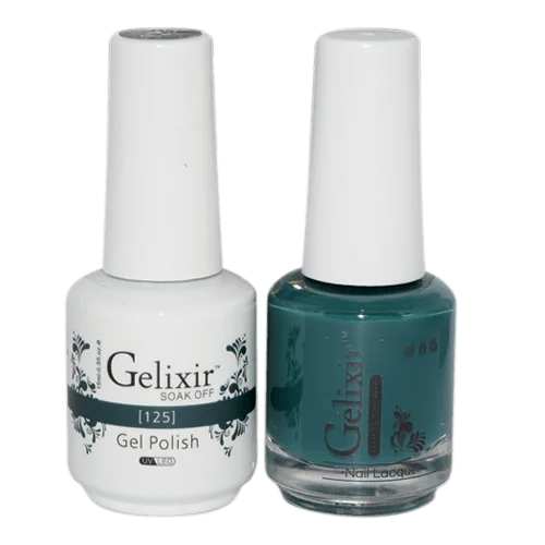 Durable nail polish topper-GELIXIR GEL COLOR  - GLX125 - Duo Gel & Polish 0.5oz