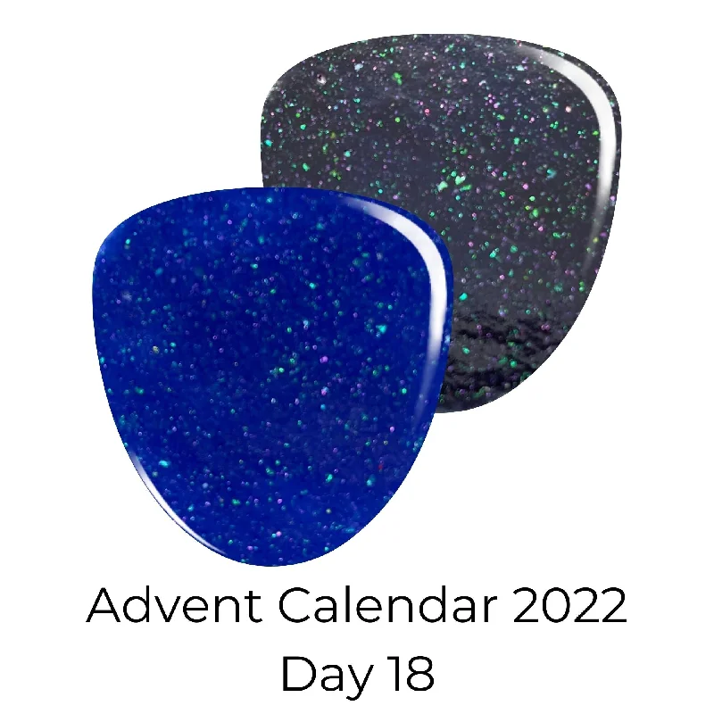 Shiny nail gel topper-Advent Calendar 2022 Day 18 - Blue Mood Changing Dip Powder