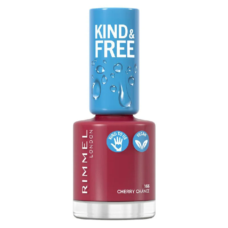 Mirror nail powder-Rimmel London Kind & Free Nail Polish 166 Cherry Chance