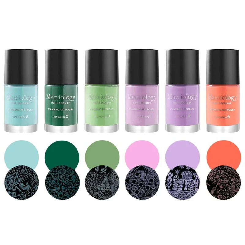 Portable nail storage case-Maniology - Stamping Nail Polish - The Gardener: 6-Piece Creamy Set