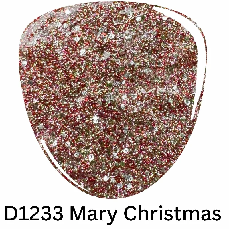 Vibrant nail polish tones-D1233 Mary Christmas Holiday Dip Powder