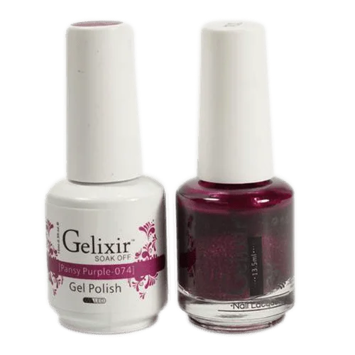 Breathable nail gel polish-GELIXIR GEL COLOR  - GLX074 - Duo Gel & Polish 0.5oz