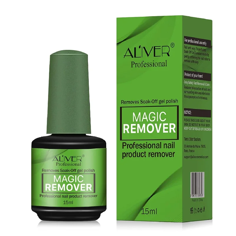 Glittery nail gel finish-Aliver Magic Remover