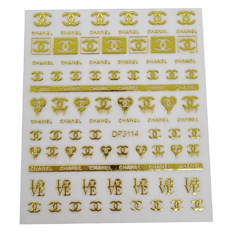 Professional nail acrylic kits-Gold C Designer Nail Stickers