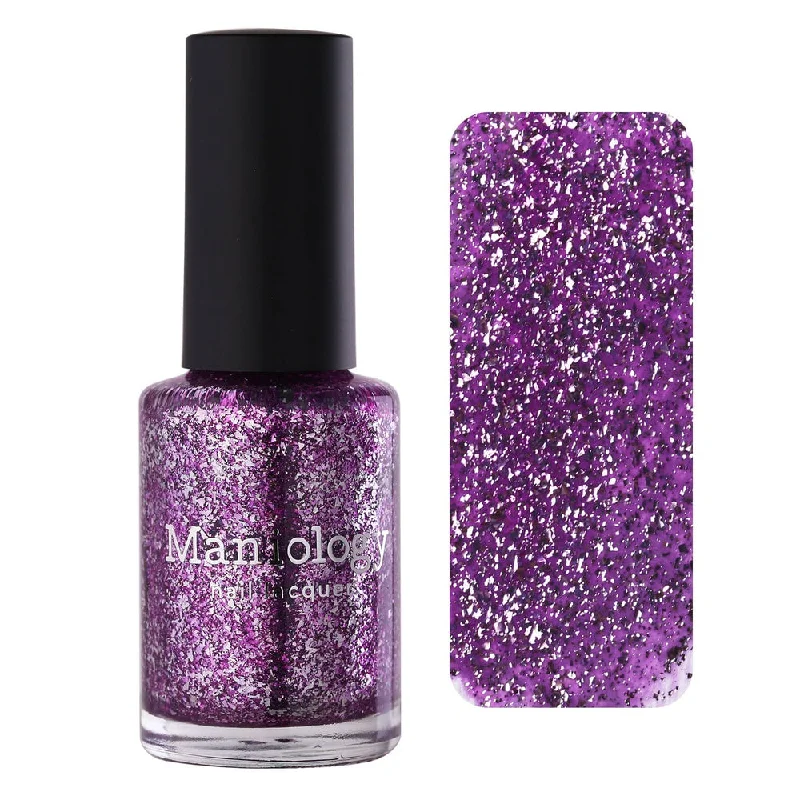 Strengthening nail varnish-Maniology - Stamping Nail Polish - Rustic Charm: Plum Perfect (P169) - Purple with Silver Glitter Jellies