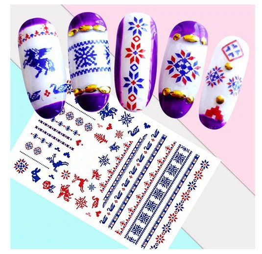 Travel-friendly nail case-Christmas Holidays Red and Blue Sweater Pattern Reindeer