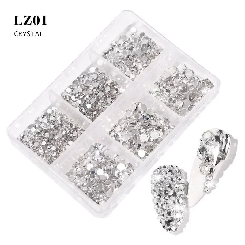 Satin nail polish sealant-Crystal Rhinestone Mix Size Nail Art Decoration LZ01